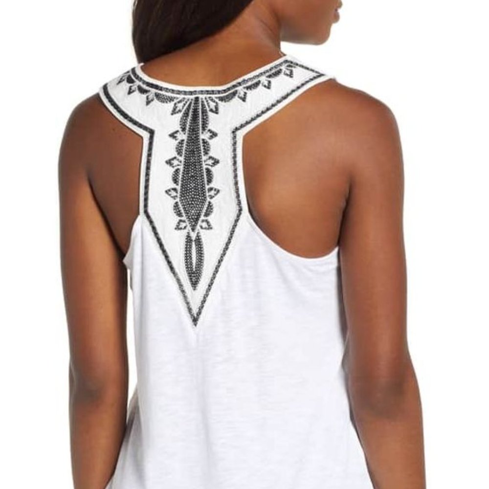 Gibson X Hi Sugarplum Malibu Embroidered Racerback Tank Top Size Medium